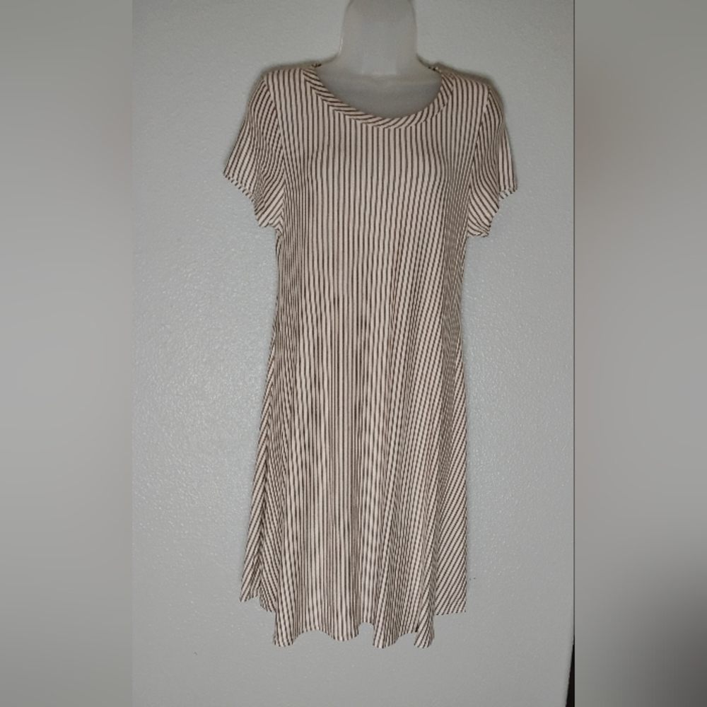 Striped Brown and White Dress